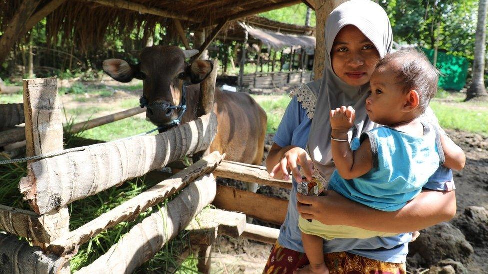 Endang Kurniati resident of Kuta village who’s still holding out in April