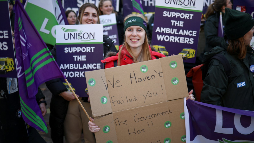 Striking Unison worker