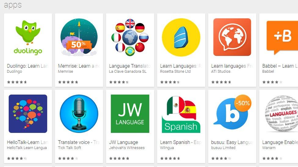 Language learning apps