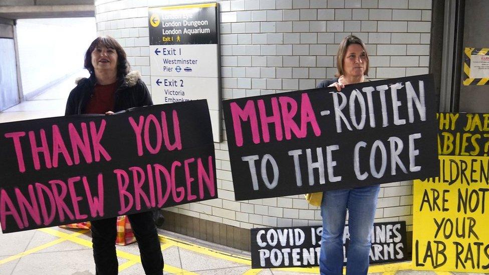 Demonstrators supporting Andrew Bridgen on 11 January