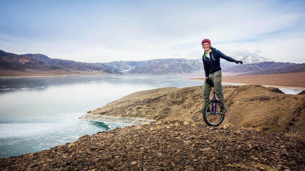 Ed Pratt on his round the world unicycle challenge