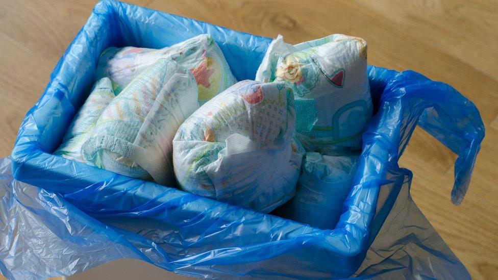 A bin of nappies