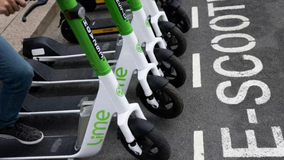 A Lime e-scooter