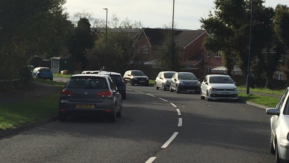 Cars parked in the Llansamlet area of Swansea