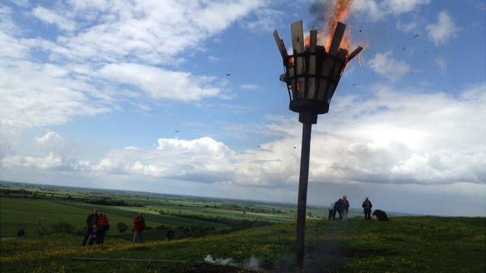 Beacon at a practice lighting in Wellingore, Lincolnshire