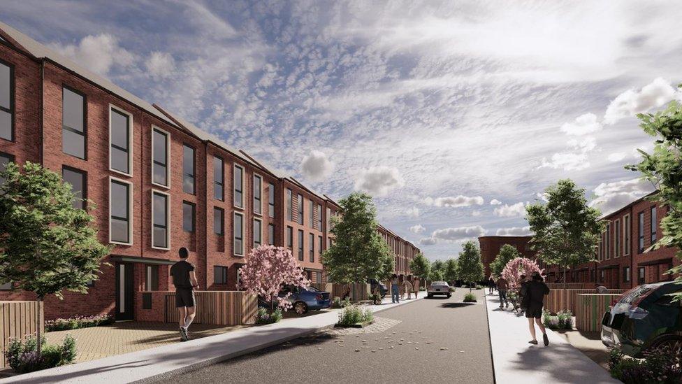 Artist's impression on how the new homes could look