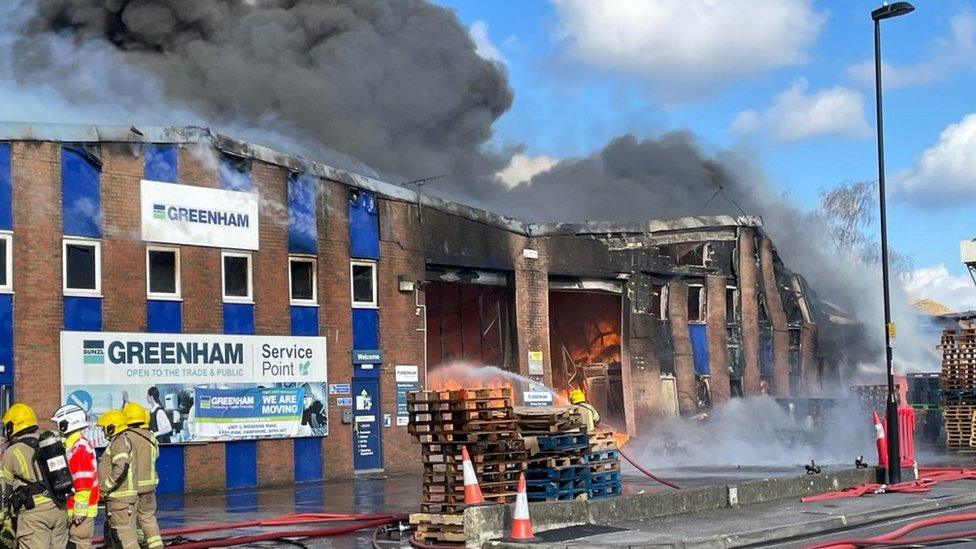 Fire at industrial unit