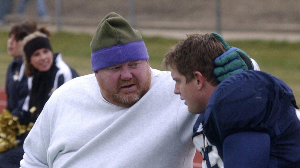 Ex-wrestler Leon White pictured with his son Jesse in 2004