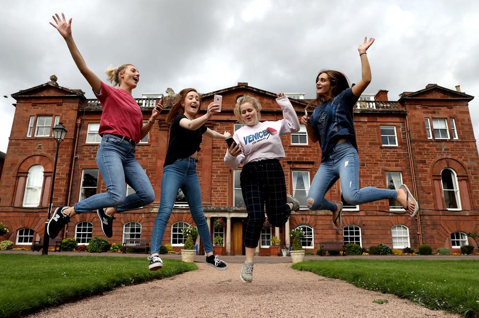 Pupils receiving results