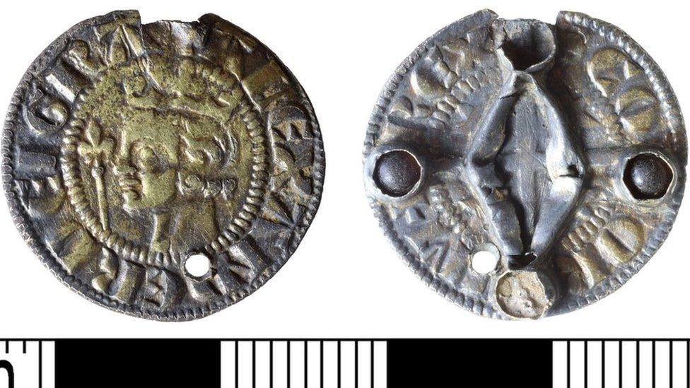 Medieval coin turned jewellery