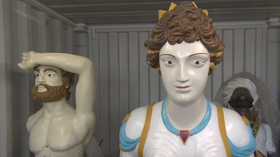 Figureheads in storage