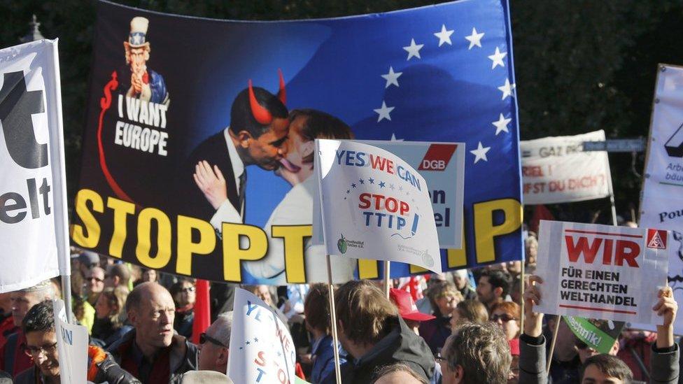 Anti-TTIP rally in Berlin, 10 Oct 15