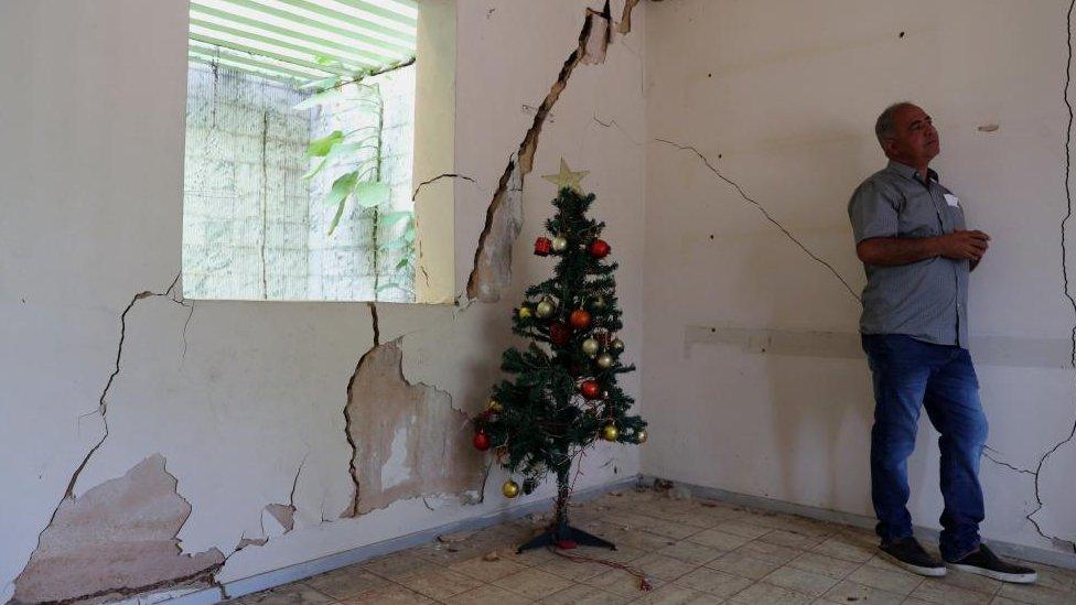 Jose Rinaldo Januario, 47, is pictured in his house next to cracks linked to rock salt mining by the petrochemical company Braskem in Maceio, Brazil January 29, 2020. Picture taken January 29, 2020.