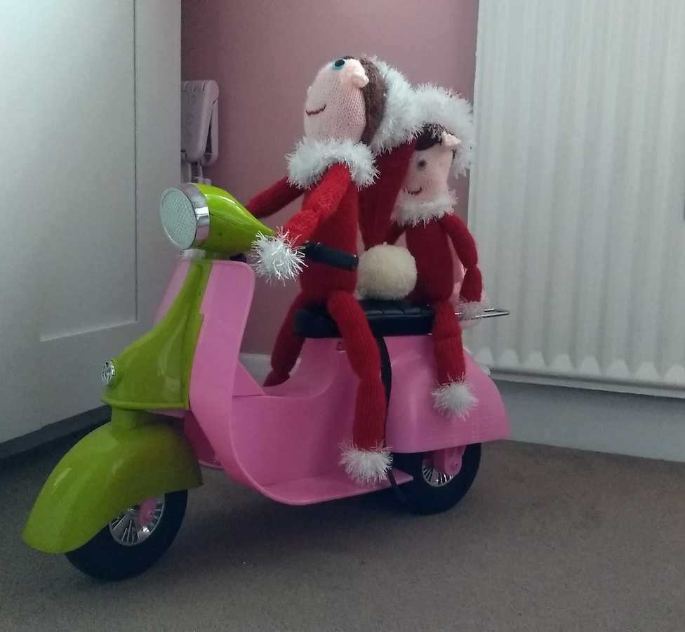 Elves on a motorbike