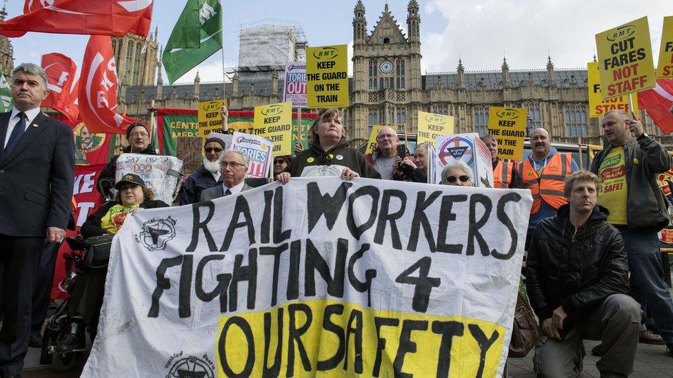 RMT strike at Westminster