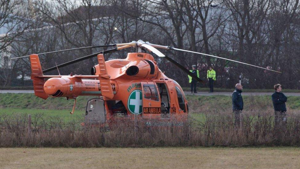 Magpas air ambulance at accident scene