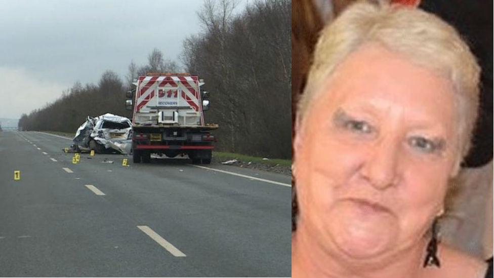 Crash scene and Yvonne Blackman