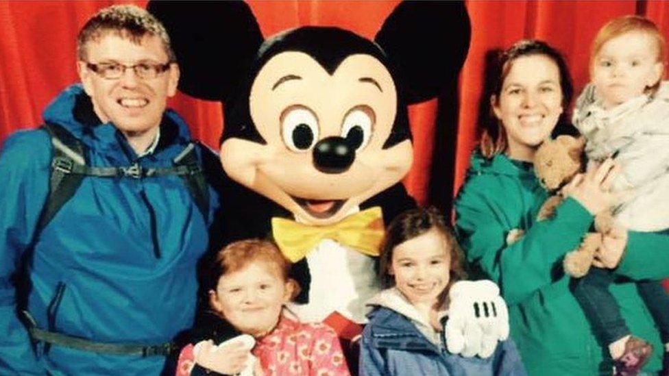 Mrs Henley and husband Jason with daughters Grace, Esme-Rose and Zoe, 4