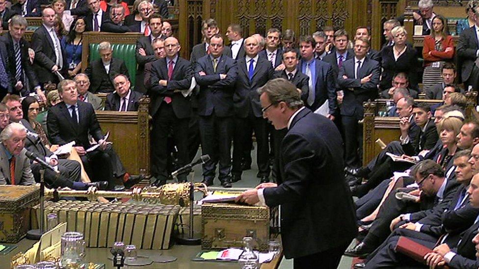 David Cameron speaking at PMQs