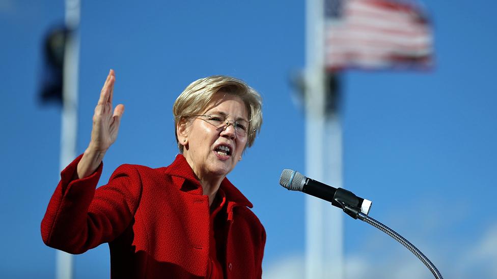 Elizabeth Warren speaks during a campaign rally with Hillary Clinton in Manchester, New Hampshire - 24 October 2016