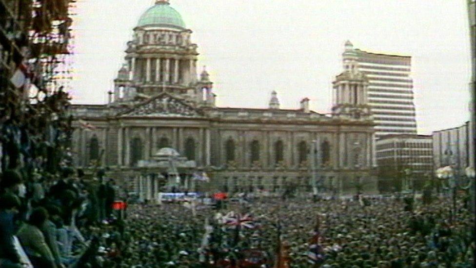 Loyalist protests outside Belfast City Hall