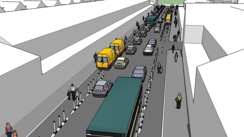 Wellfield Road with proposed changes