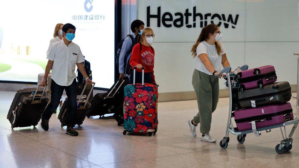 Passengers arriving at Heathrow