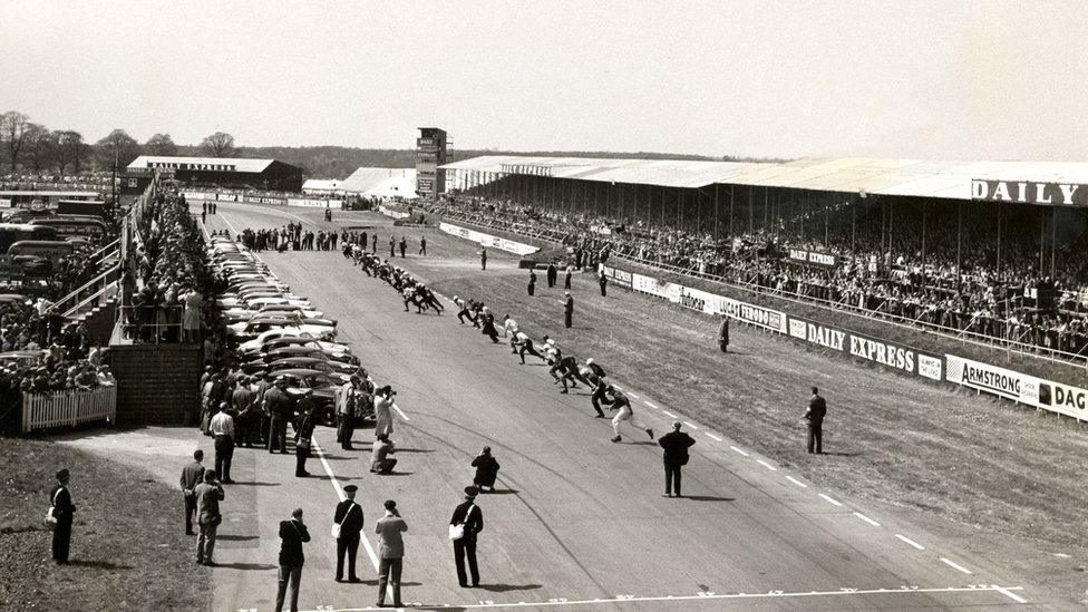 Start of a race at Silverstone in 1950