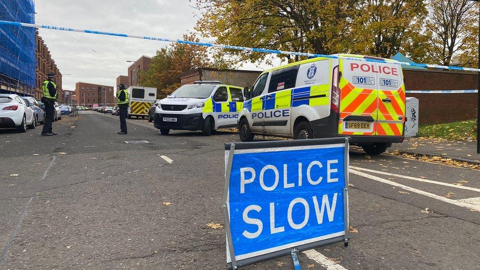 Police at Southcroft Street in Govan