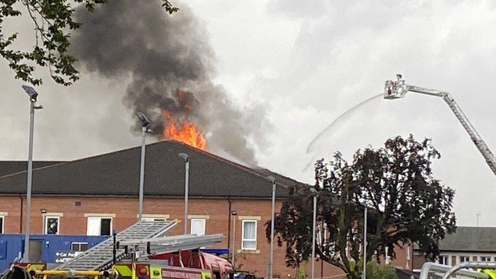 Fire at Trafford General Hospital