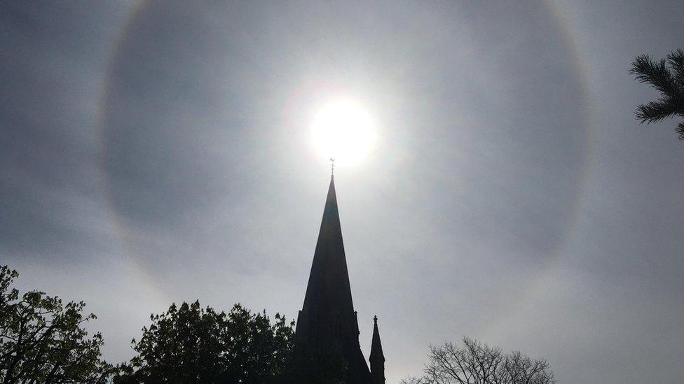 Colourful ring around the sun