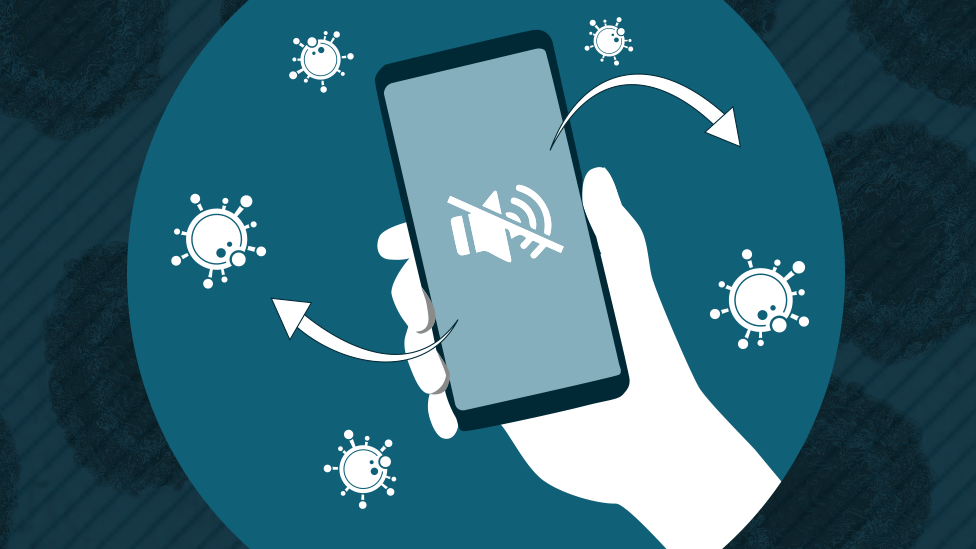 Image showing someone choosing to mute their phone to avoid anxiety-inducing news on coronavirus