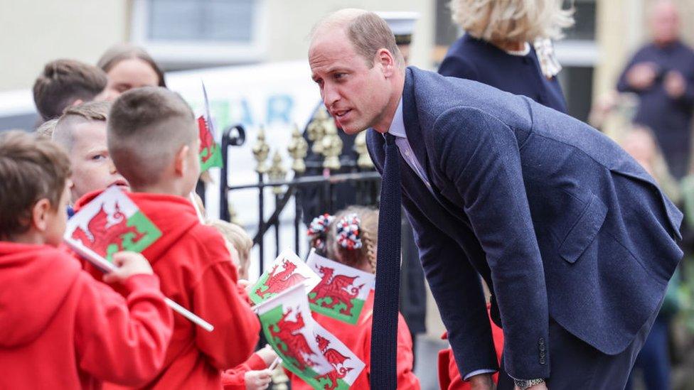 SWANSEA, WALES - SEPTEMBER 27: Prince William, Prince of Wales arrives at St Thomas Church, which has been has been redeveloped to provide support to vulnerable people, during their visit to Wales on September 27, 2022 in Swansea, Wales. (Photo by Chris Jackson/Getty Images)