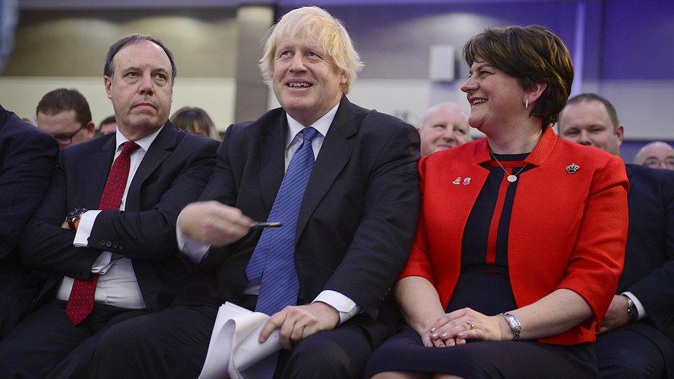 Boris Johnson was a guest speaker at the DUP party conference in 2018