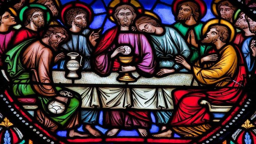 Last supper stained glass