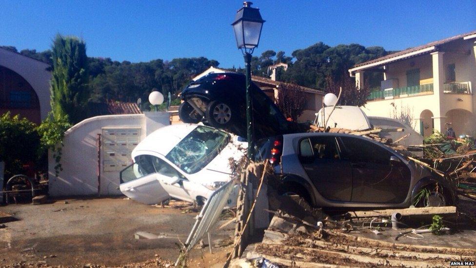 Anna Maj took this picture of the damage in Biot, France