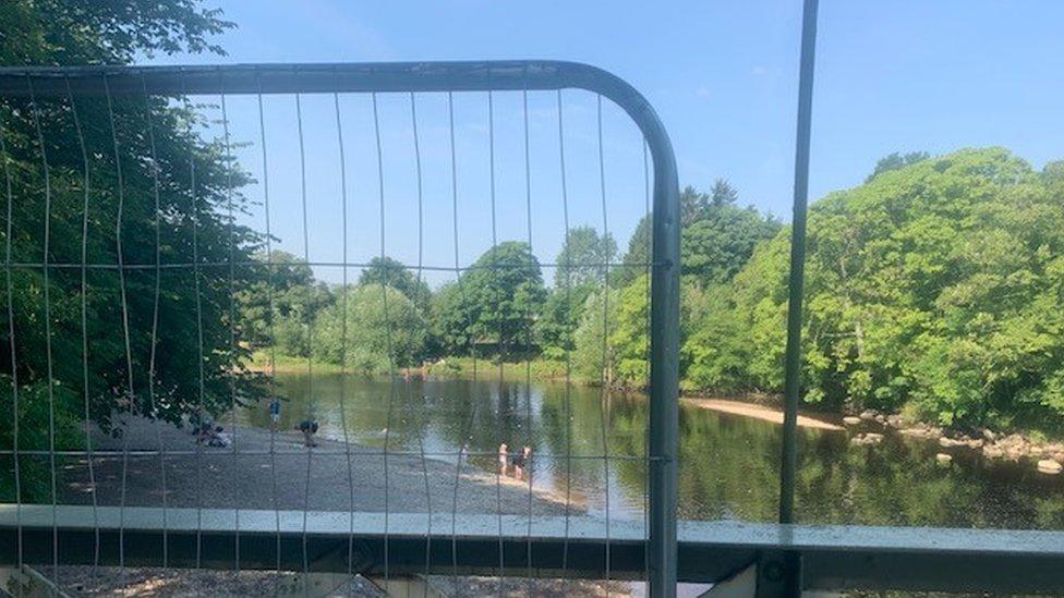 Barriers removed on the bridge in Ilkley