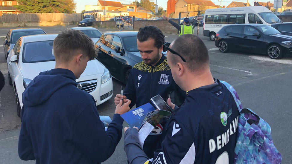 Southend United fans and player Jack Bridge