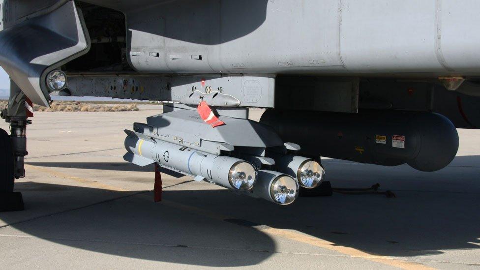 Brimstone missile attached to a jet