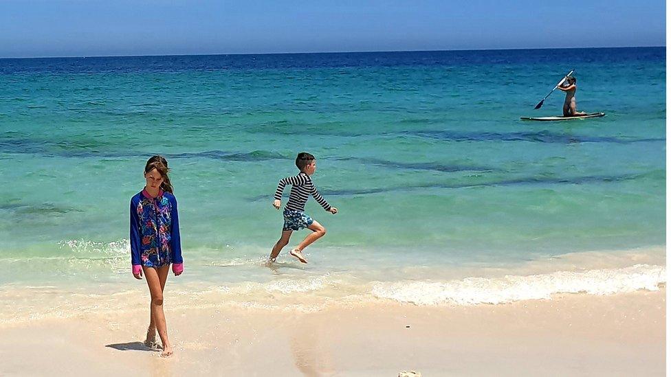 Eimear's children on Trigg Beach