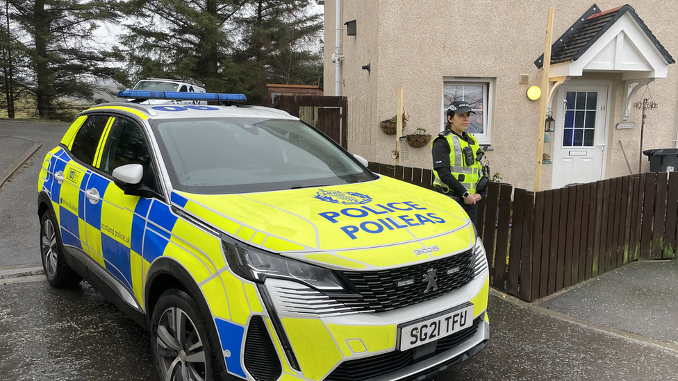 Police outside house in Galashiels