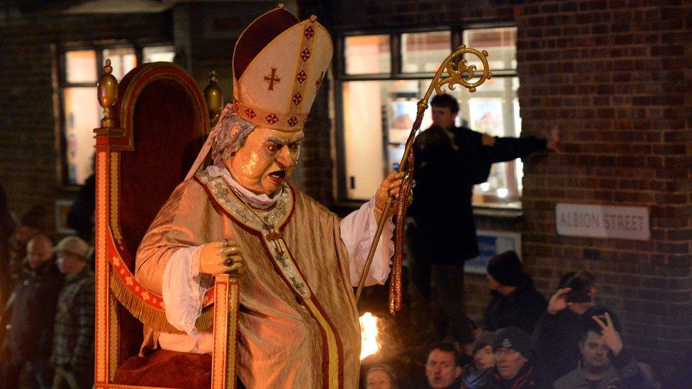 Effigy of the Pope from Lewes Bonfire