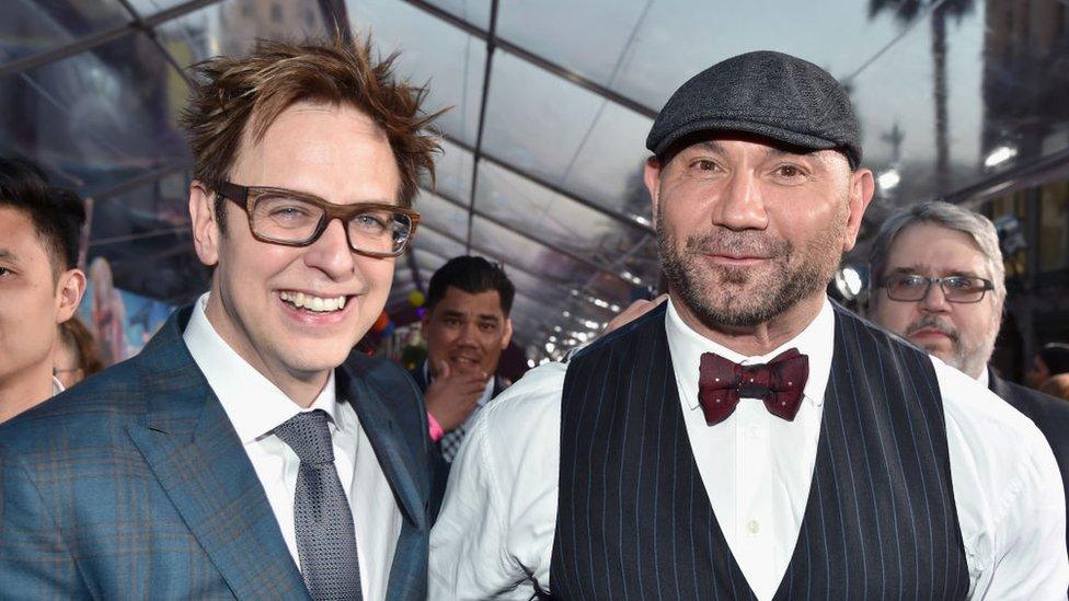 James Gunn and Dave Bautista