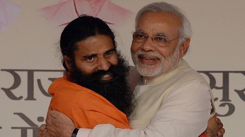 Baba Ramdev with Narendra Modi