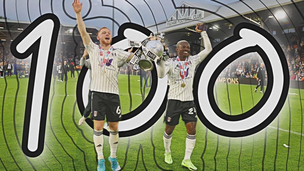 Harrison Reed and Jean Michael Seri of Fulham lifts the Campionship trophy.