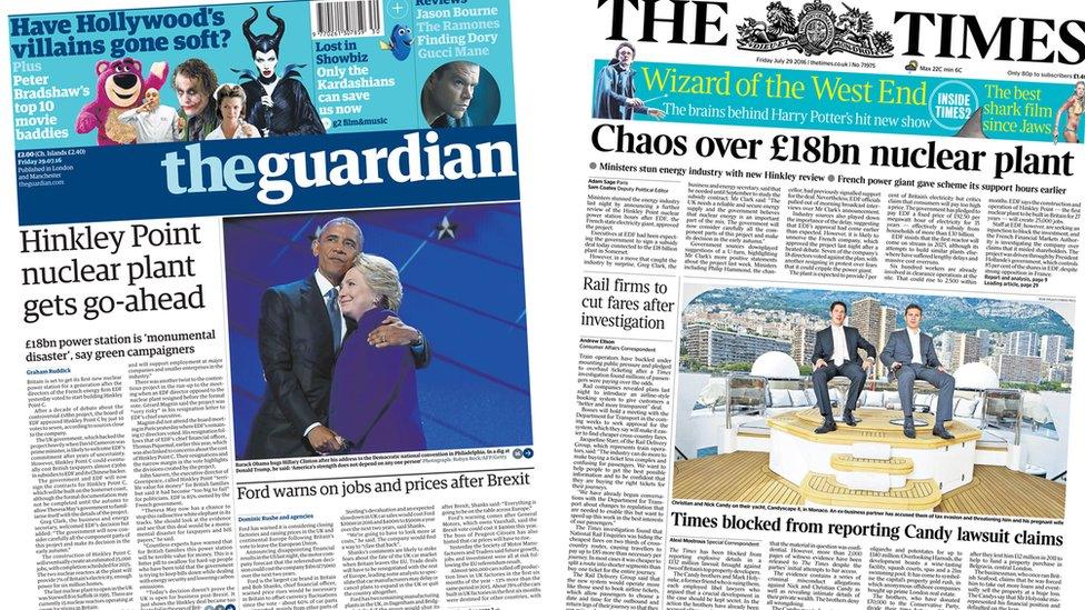 Guardian/Times front pages