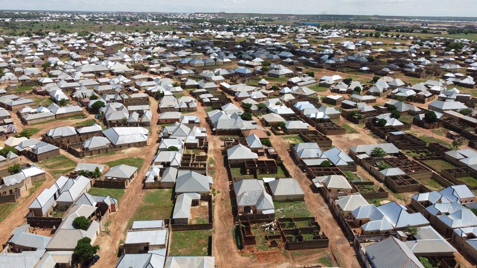 Aerial view of a settlement