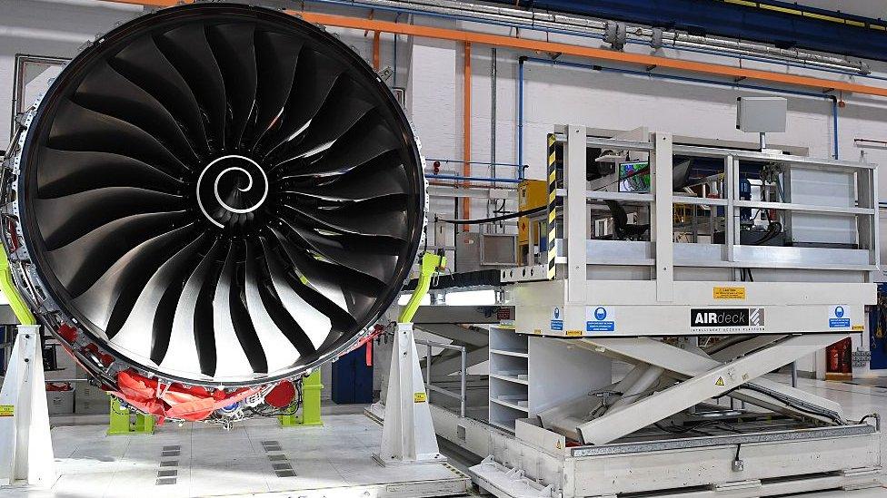 assembly line at the Rolls Royce factory