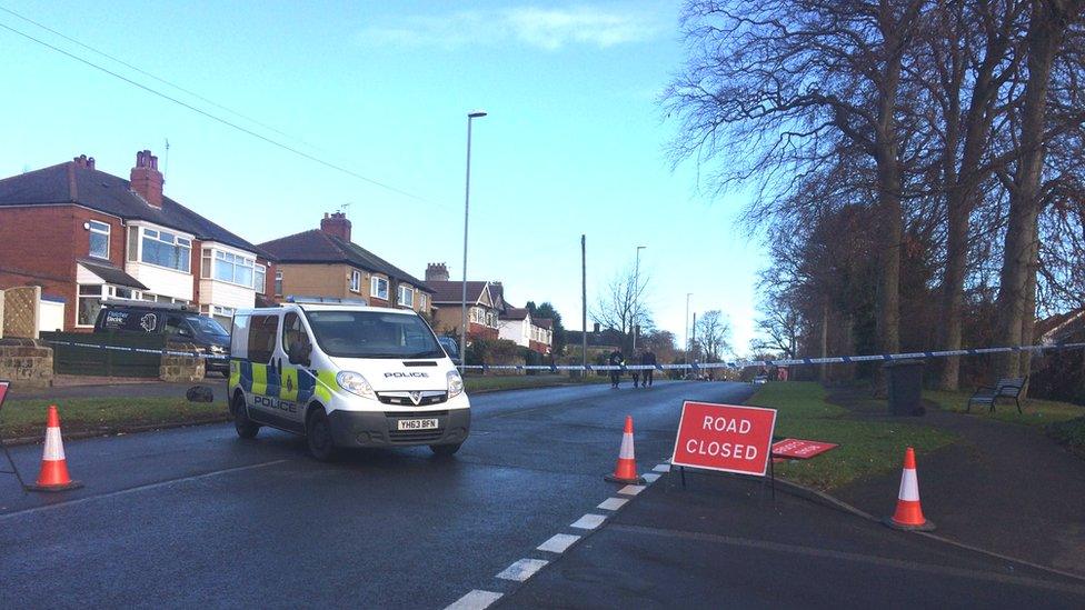 The crash scene in Leeds