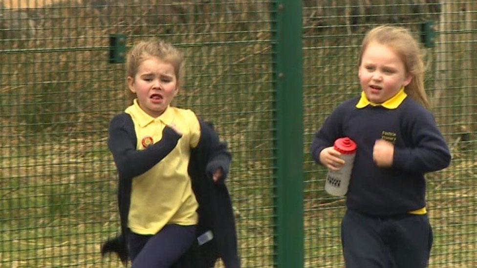 Daily Mile pupils in Fochriw